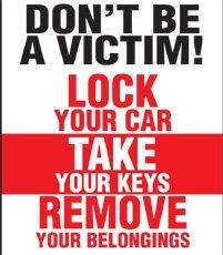 Crime Prevention Vehicle Theft Sign