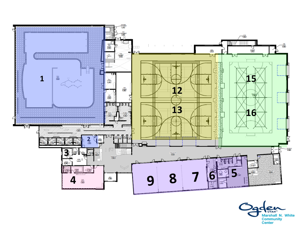 Indoor room rental map