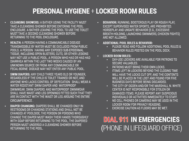 Marshall N White Center Personal Hygiene and Locker room Rules 