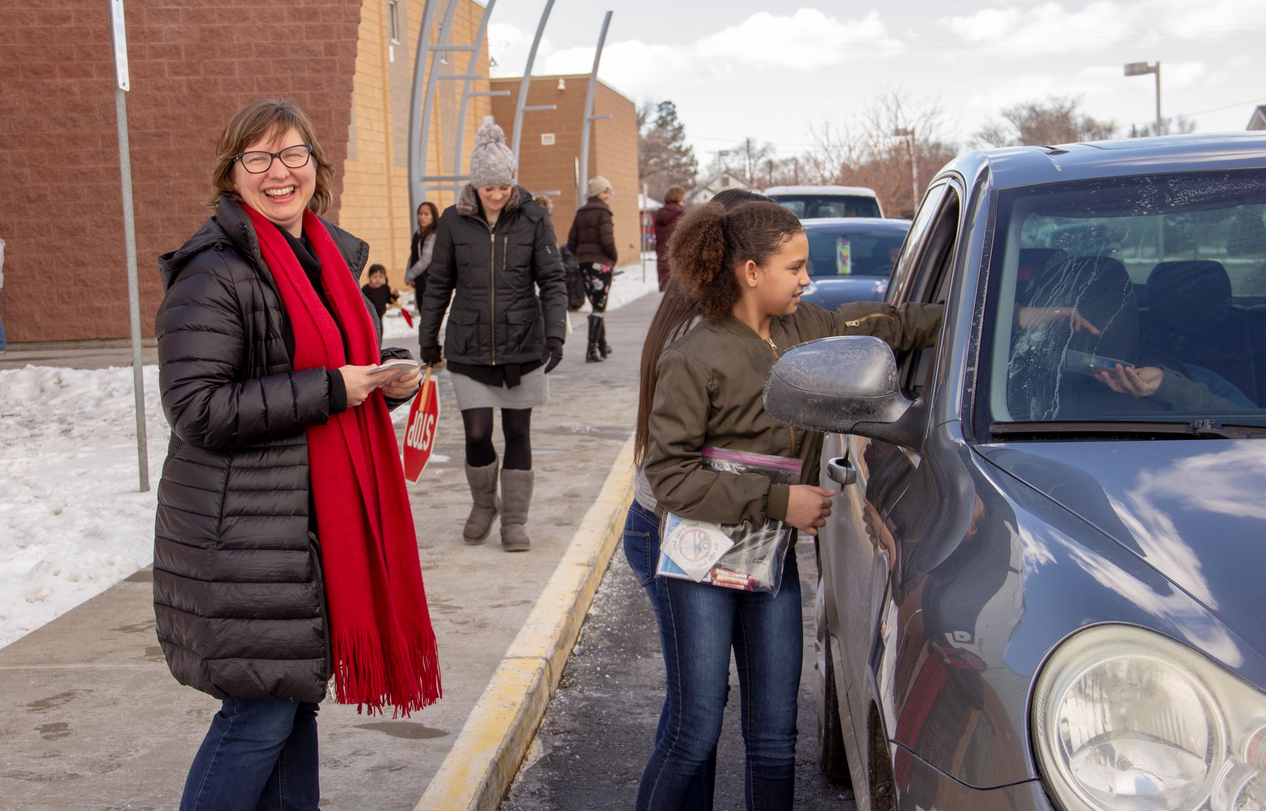 Vice Chair Choberka at Odyssey Elementary during Idle-Free Week